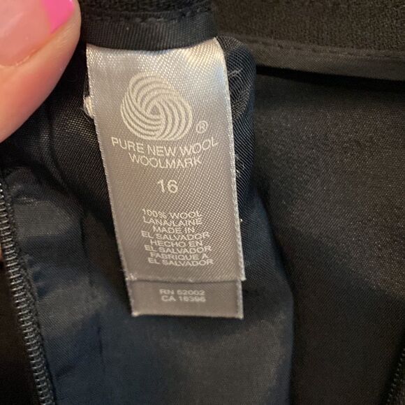 Woolmark- black wool pencil skirt- Size 16 - Picture 5 of 5